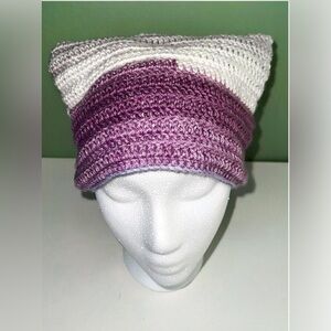 handmade crocheted cat ear beanie!